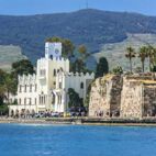 Best destination of Greece - Kos island, view of old fortress and municipal building in harbor Von Freesurf