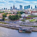 City skyline background. Aerial view of Warsaw capital city of Poland. Panorama of Warsaw |  Von netsay